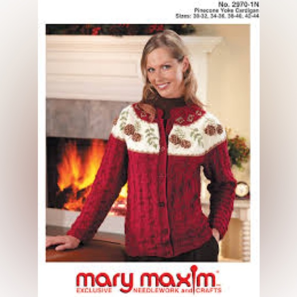 Unique Vintage Red and White Cardigan